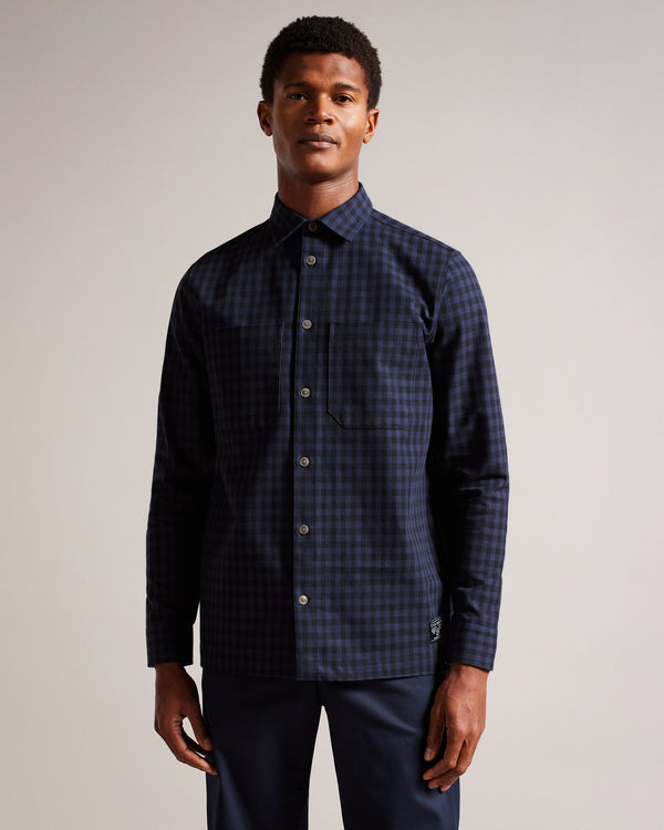 MOURNE-Shirts-LS House Check Overshirt- Ted Baker Romania